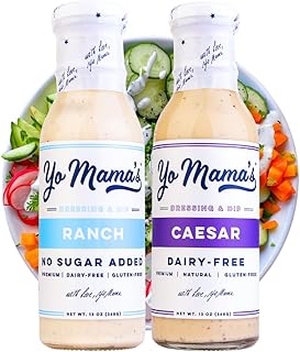 Yo Mama's Foods Keto Ranch & Caesar Combo Dressing and Dip - Pack of (2)...