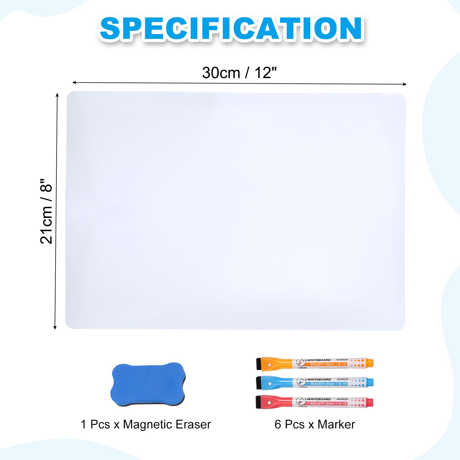 PATIKIL Magnetic Dry Erase Whiteboard Paper, 12"x8" White Board Stickers for Wall Whiteboard Contact Paper Sheet with Marker - Image 2