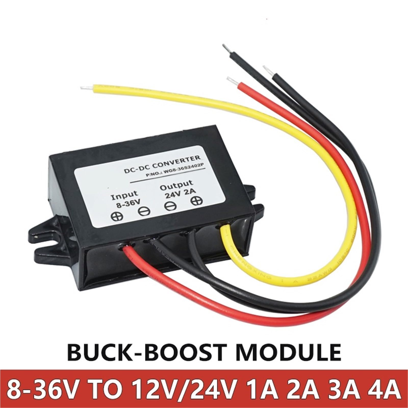 DC 8V-36V to 12V/24V Power Converter 1A 2A 3A 4A Auto Boost Regulator Step-Up/Down Voltage Stabilizer Module for Car(3A,8-36V_24V)