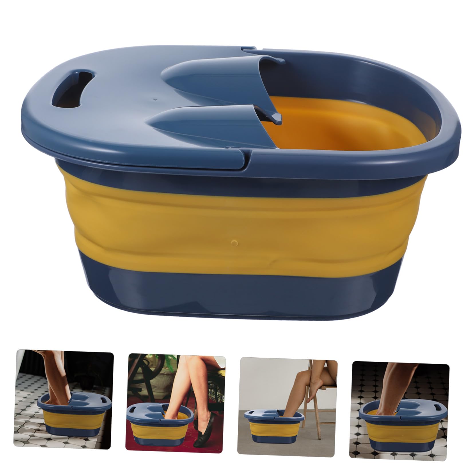 Klappbares Faltbares Design Fußbad aus Kunststoff und Silikon Fußbadebecken mit Stabilem Stand zur Einfachen Fußpflege für Reisen und Outdoor