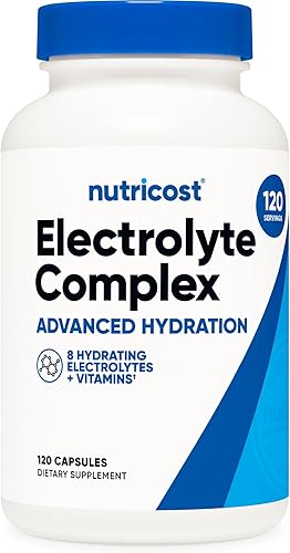 Miniatura 1 de Nutricost Complejo de electrolitos (hidratación avanzada con sal real) 120 cápsulas - 8 electrolitos hidratantes y vitaminas, sin gluten, sin OMG,