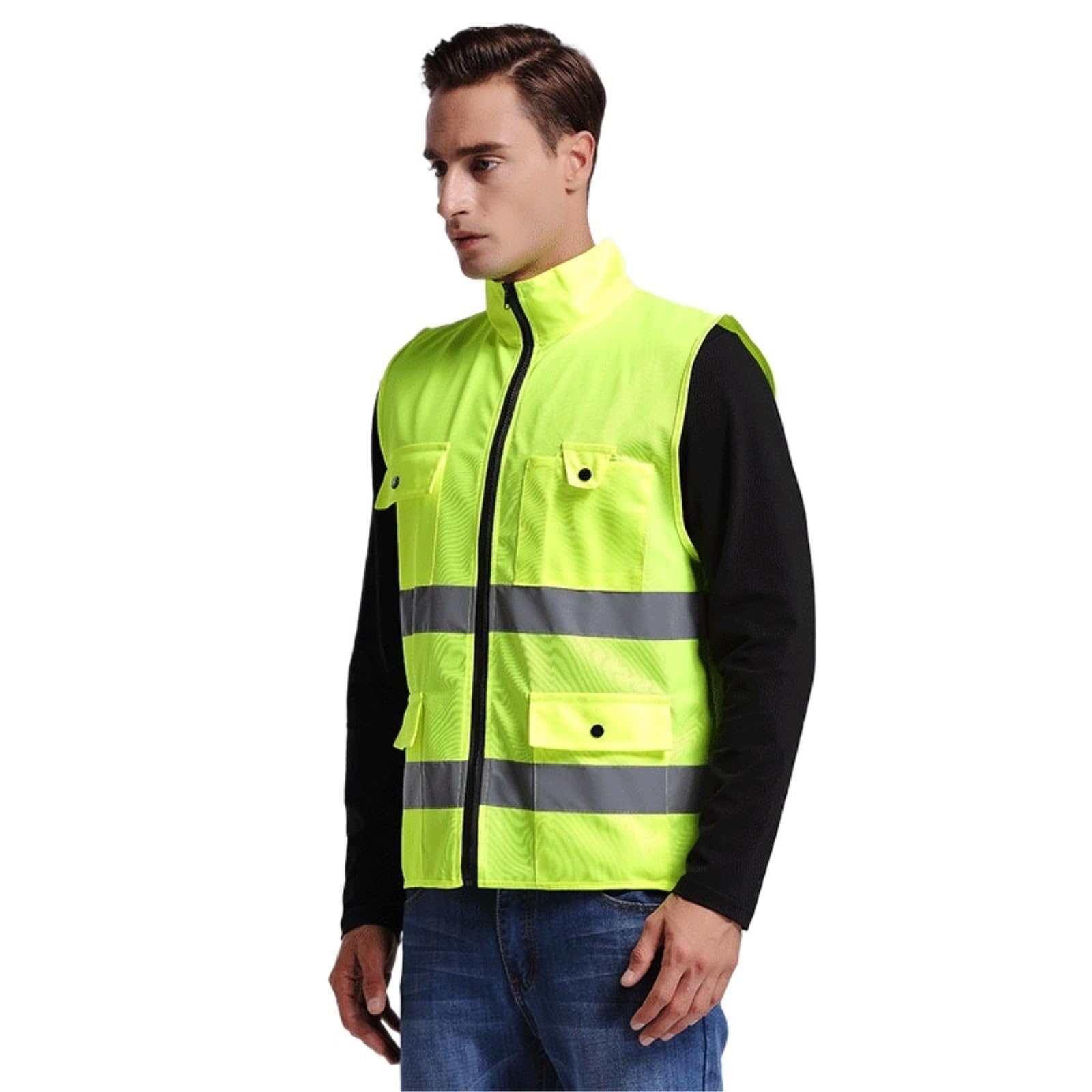 Chaleco De Seguridad Chaleco Reflectante Multifuncional, Ropa Fluorescente De Seguridad Vial Reflectantes Chaleco De Trabajo