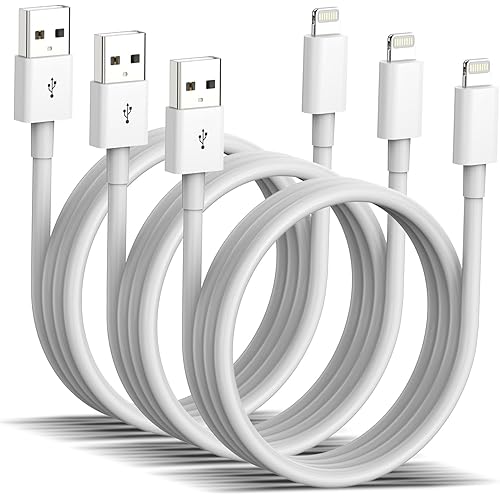 iPhone Charger [Apple MFi Certified] 3 Pack 6 ft Lightning Cable Fast Charging Cord Compatible with iPhone 14/13/12/11 Pro Max/XS MAX/XR/XS/X/8/iPad
