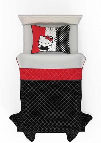 Miniatura 2 de Franco Collectibles - Juego de funda de edredón de tamaño individual, suave y acogedora manta de lunares rojos (producto oficial)