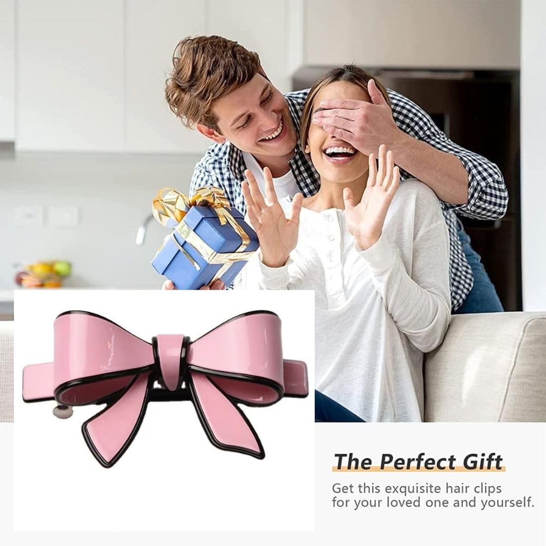 YEIPIS Hair Accessories Pink Hair Bows for Women Girls, Hair Clips for Styling Bowknot French Barettes and Hair Clips, Hair Bow Clips Accessories for Women (PINK) 1