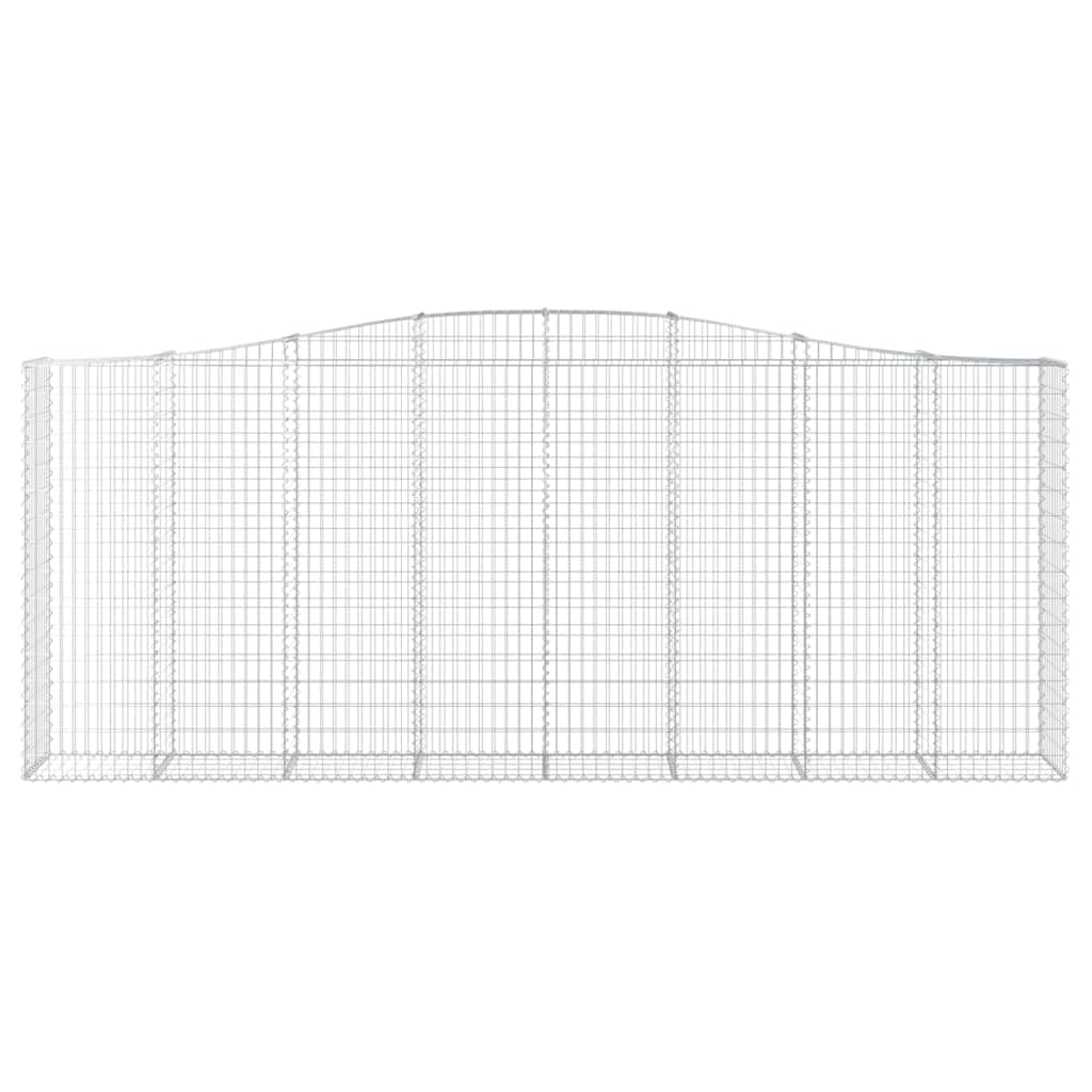 Gaviones con arco alto, 3 unidades, 400 x 50 x 160/180 cm, galvanizados | Robusto juego de gaviones en forma de arco para delimitación elegante y privacidad en el jardín, jardín delantero o terraza.