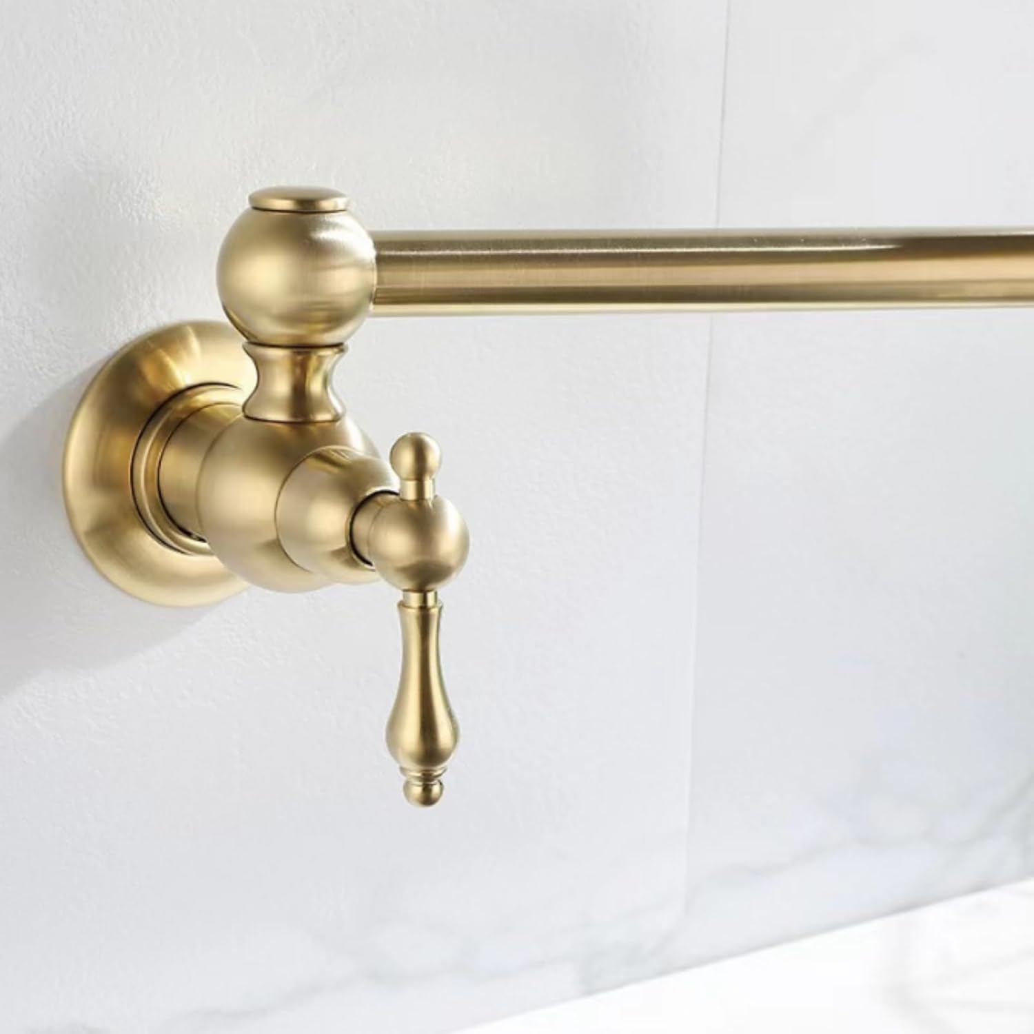 Faucet Traditional Pot Filler Wall Mount Kitchen Faucet with Solid Brass Construction High Arc Swing Arm(Black) Faucet