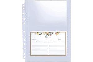 30 Pack 120 Pockets 4x6 Recipe Card Sleeves for 3 Ring Binder