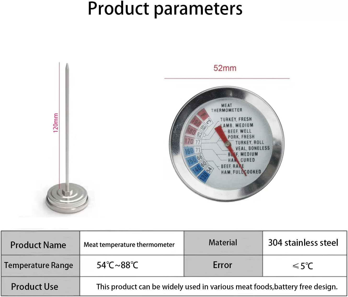 Review Meat Thermometer Oven Safe Wireless Meat Thermometer Easy to
