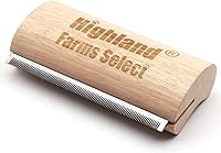 Highland Farms Select Deshedding Brush for Dogs Cats Horses - Ergonomic Wood Grooming Tool Removes 95% Shed Fur Painlessly 5 Inch Stainless Steel