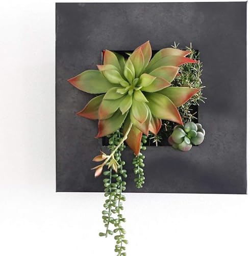 Vista 90 de Vandue Modern Home Living - Maceta suculenta de acero galvanizado de acero galvanizado (zinc envejecido, 16 bolsillos)