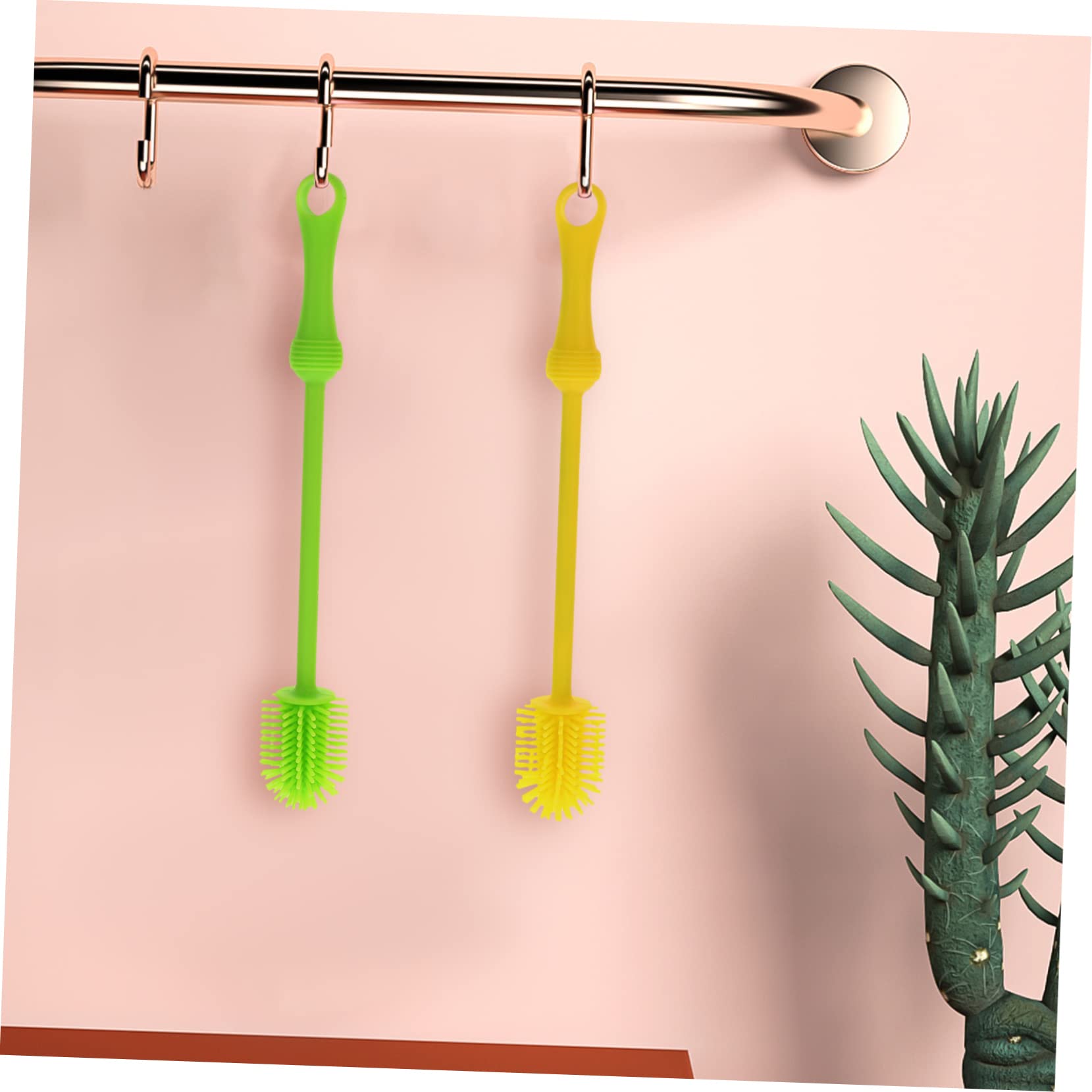 Abaodam 6piezas Cepillo De Limpieza para Biberones De Mango para Botellas De Agua Biberones y Utensilios De Cocina Color Verde y