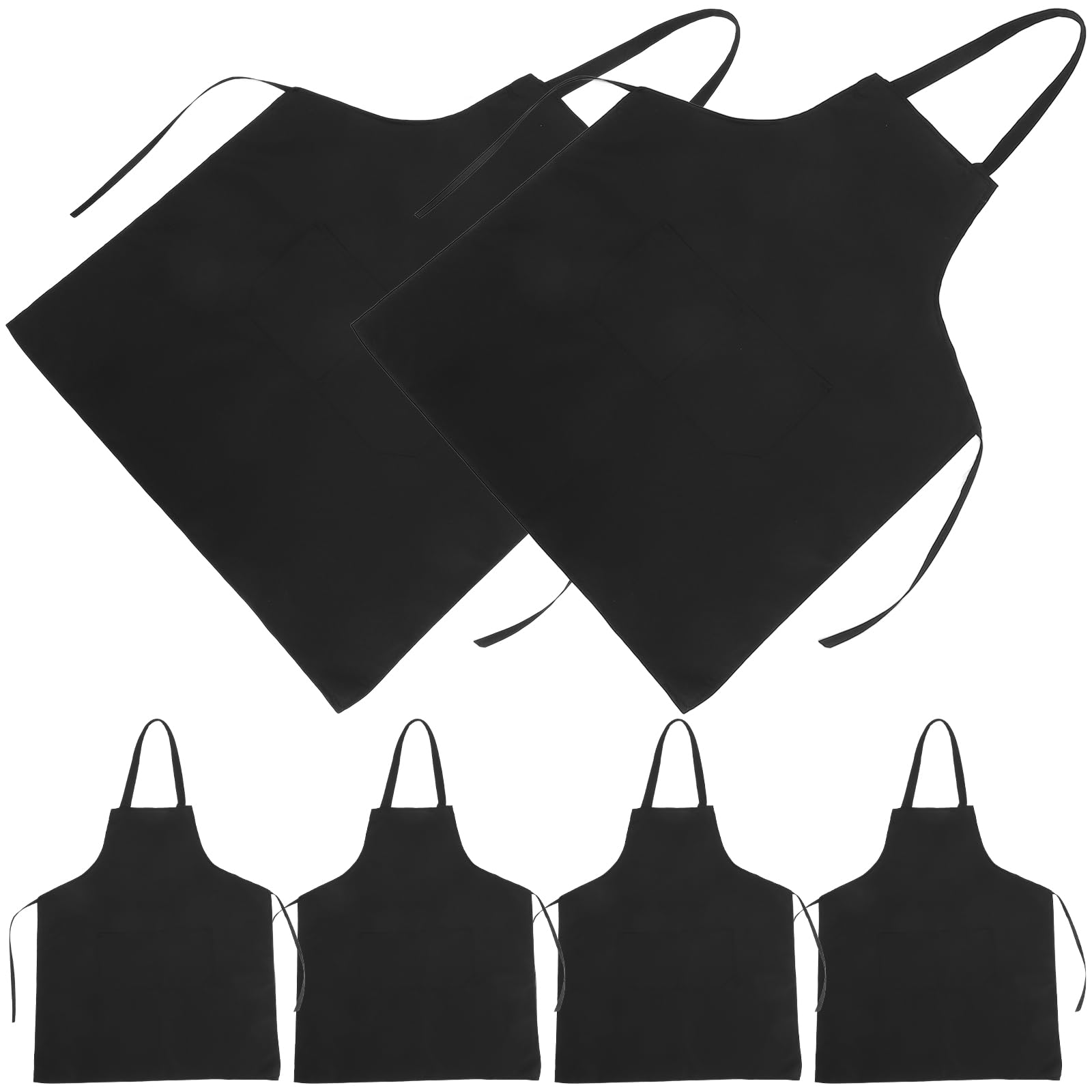 Tabliers Cuisine Noirs Confort Lot de 10 Grosse Poche en Tissu Protection Anti-éclaboussures pour Restaurant et Café