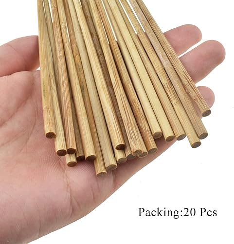 Miniatura 6 de HAHIYO Estaca de bambú carbonizado natural de 16 pulgadas, 20 piezas, estaca de madera para jardín, soporte para plantas de madera, soporte floral