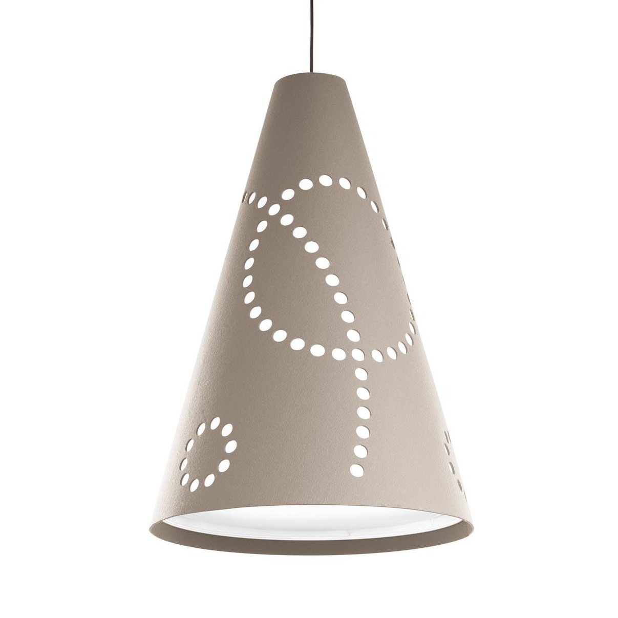 Hey Light Stamp L Lampada a sospensione, stein/Filz/exkl. Leuchtmittel/H: 115cm Ø 80cm, Standard, E27