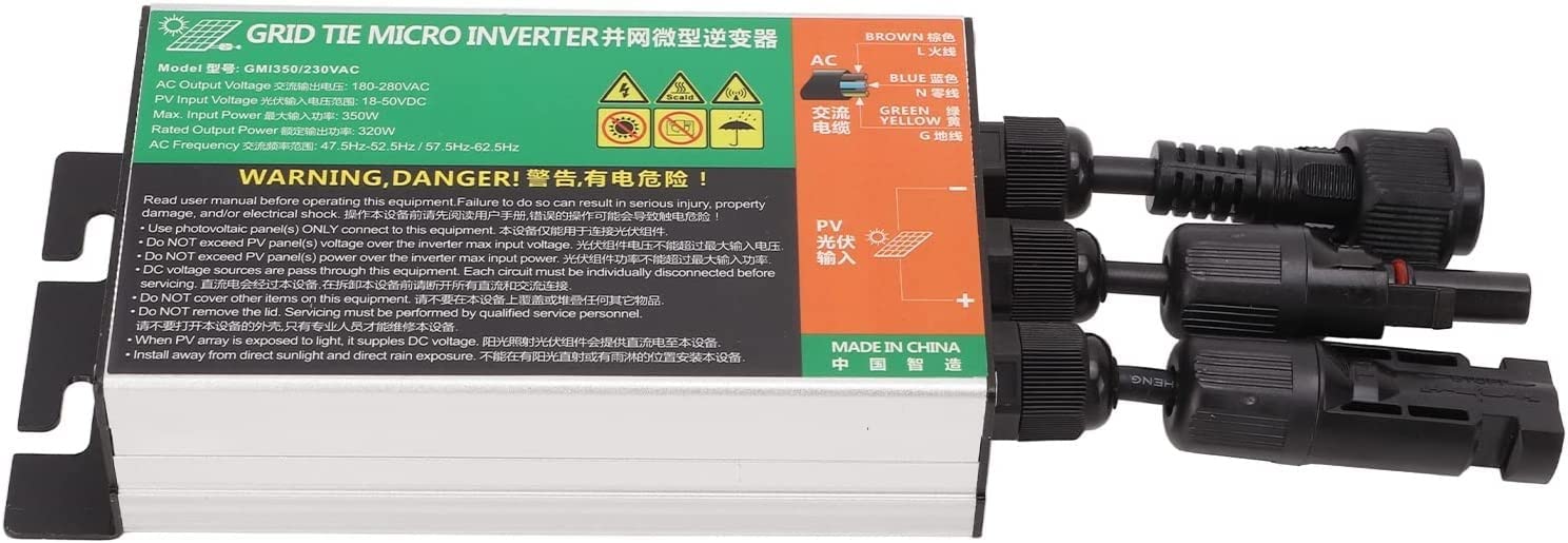 Micro Onduleur Solaire 260/300/350W 230V MPPT Onduleur À Onde Sinusoïdale IP55 Connecté Au Réseau pour Petits Systèmes Solaires