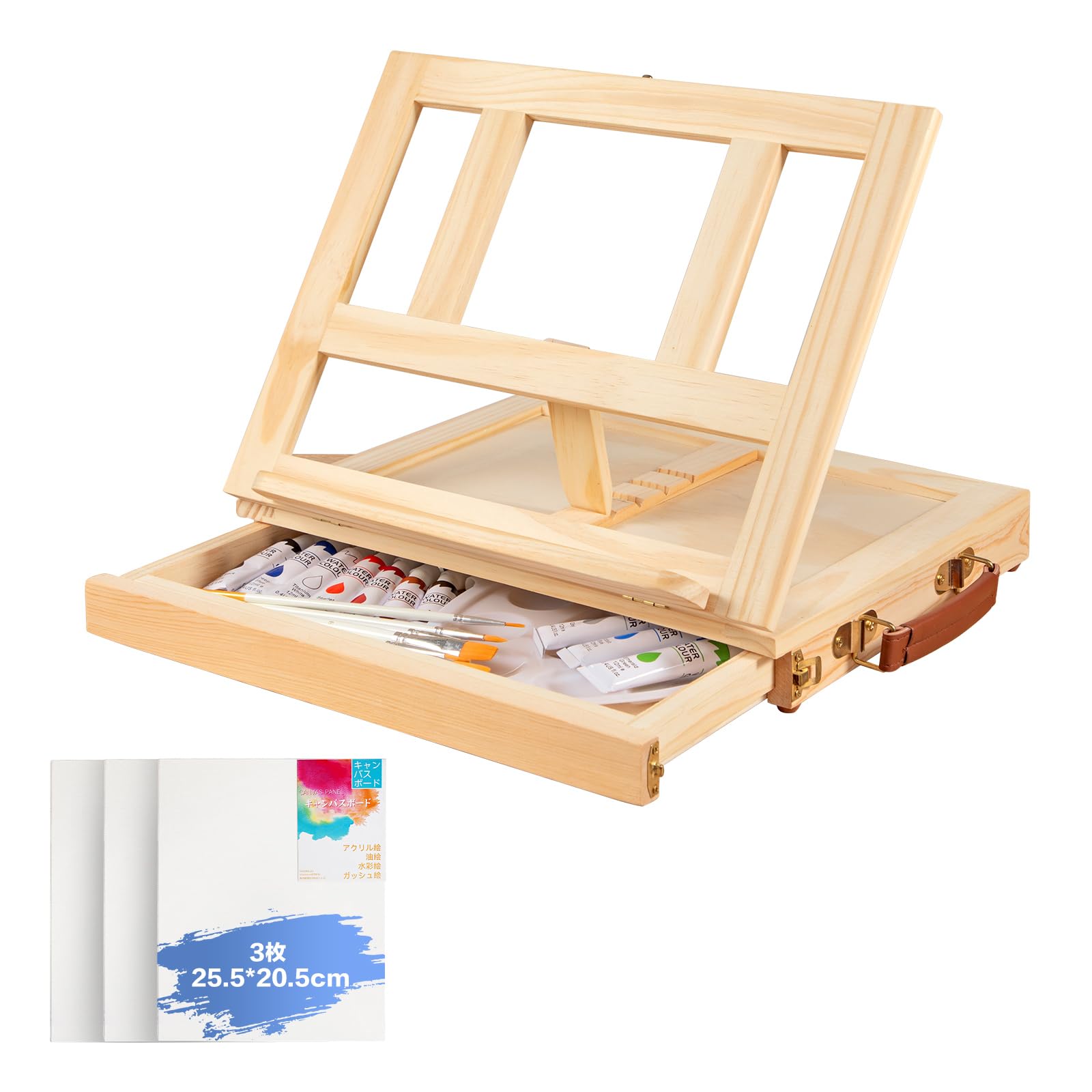 Amazon | HANSILK イーゼル 角度調節 絵画ボックス 高さ調整可能 画材