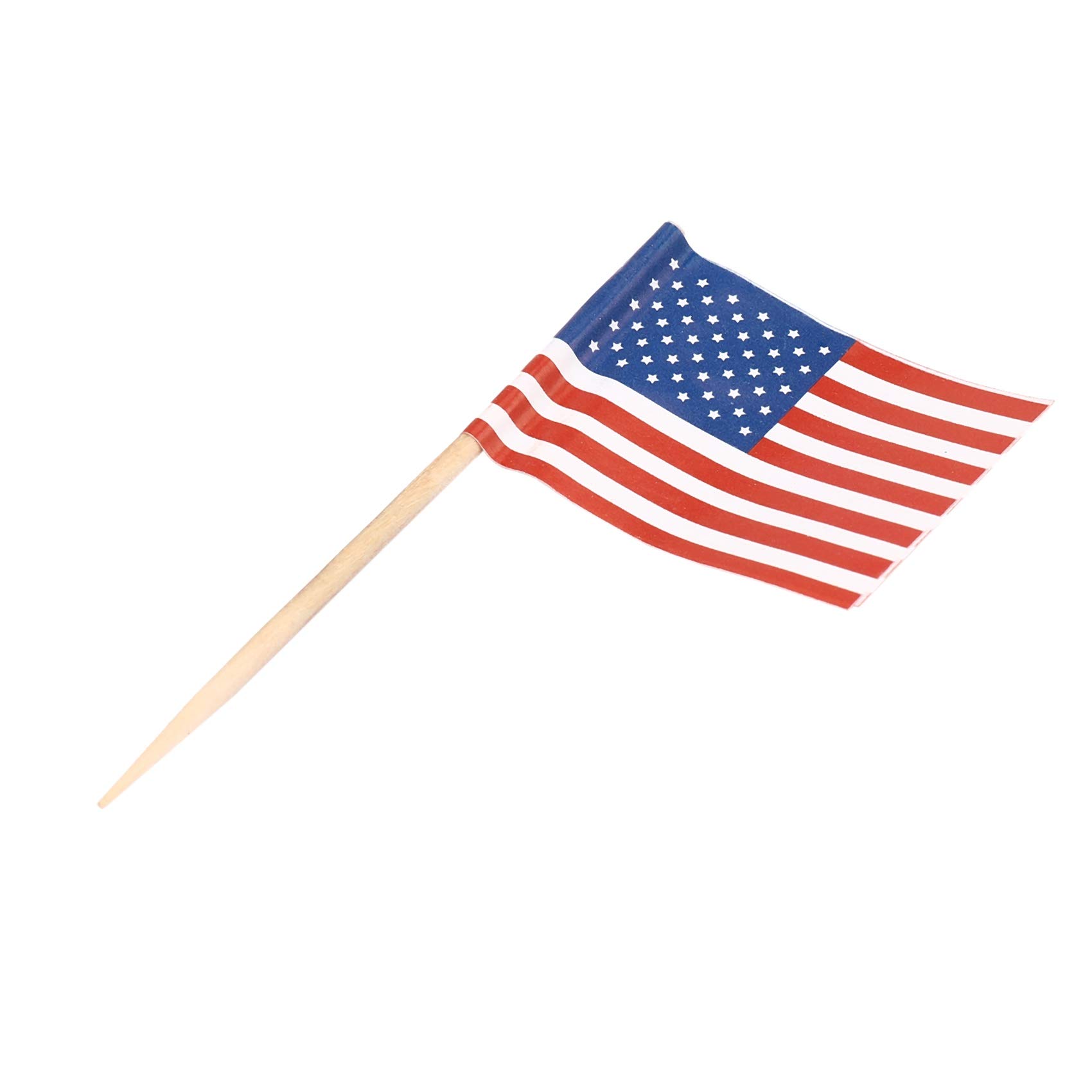 Cure-Dents Drapeau Américain - Lot De 100 - Parfaits Pour Apéros, Fêtes Ou Déco De Cocktails
