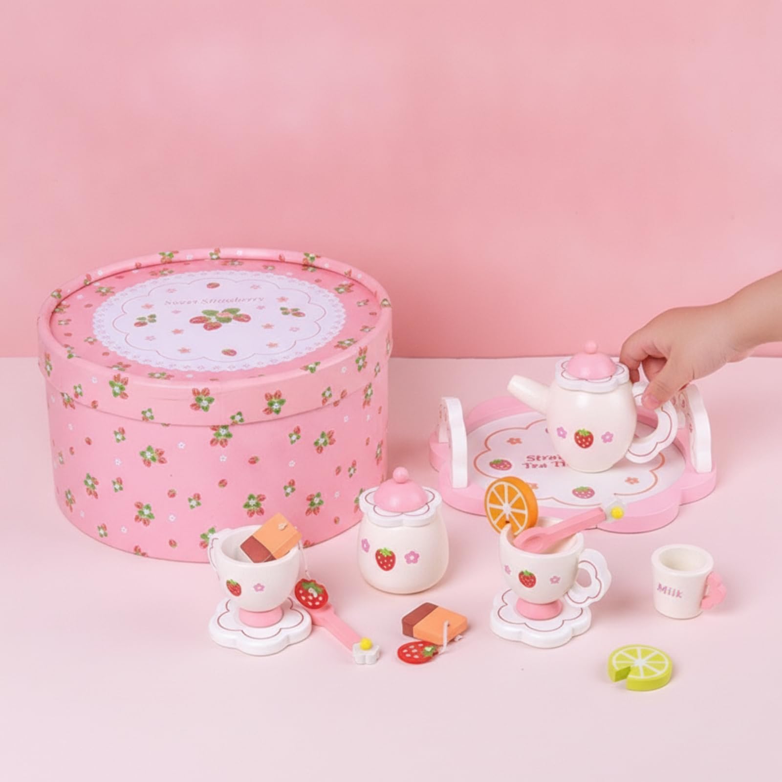 Qianly Juego Té Juego Té con Caja Almacenamiento Didáctico Juguete para Niñas