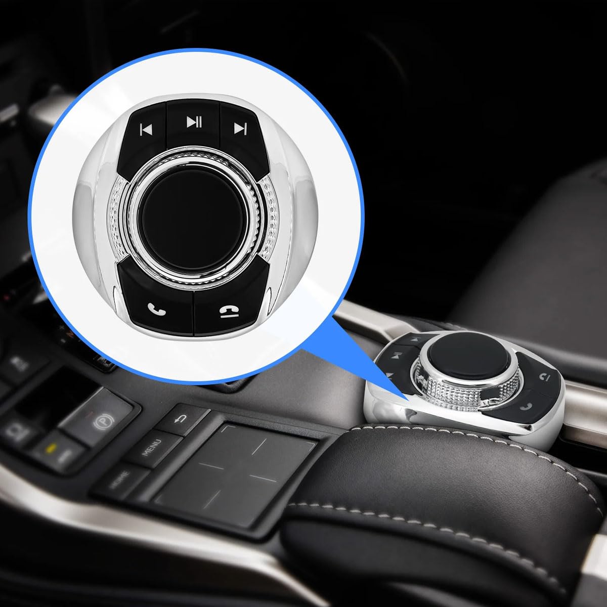 Télécommande de volant de voiture sans fil avec lumière LED 8-clés Boutons de commande multifonctions en forme de coupe universelle pour lecteur de navigation multimédia stéréo Android de voiture