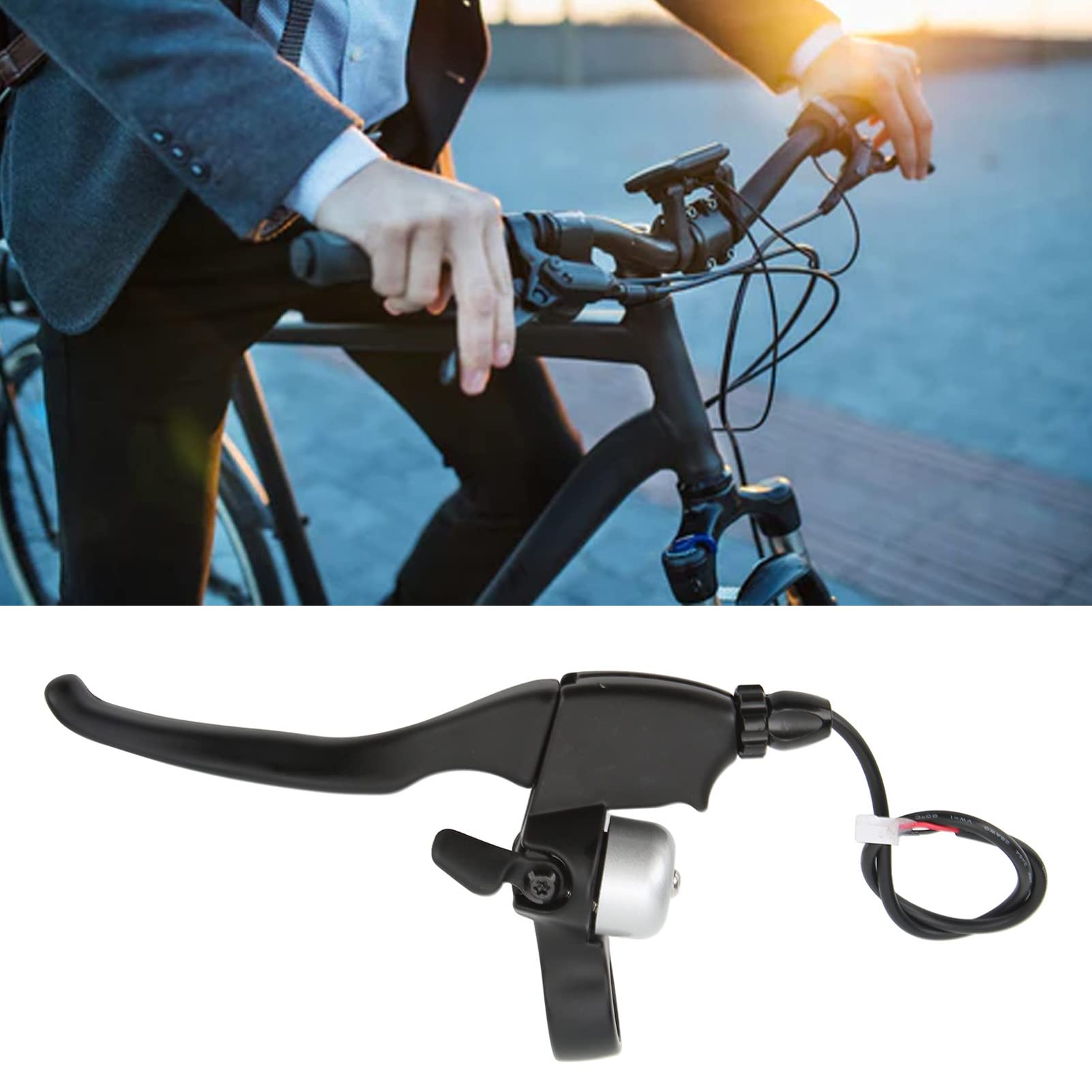 Leva del Freno Per Bici in Lega di Alluminio , Accessori Per Scooter Elettrici con Campanello , Sostituzione della Leva del Freno Elettrico Per Appassionati di Fai-da-te E Modificatori di Bici