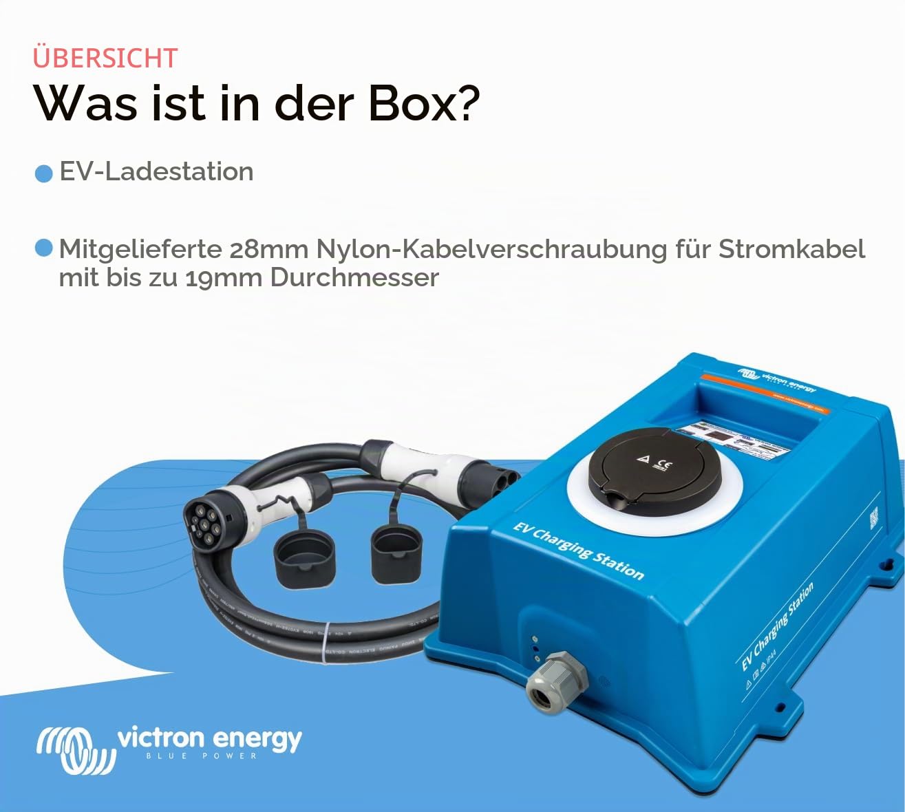 Victron Energy EV-Ladestation, 170-265 VAC 22 kW, Typ 2, WLAN, Bluetooth