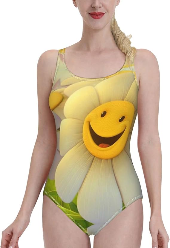 Amazon Co Jp Lkdeq ひまわりのスマイリーフェイス女性の夏のスイムサーフ水着スカルプティングワンピース水着 ファッション