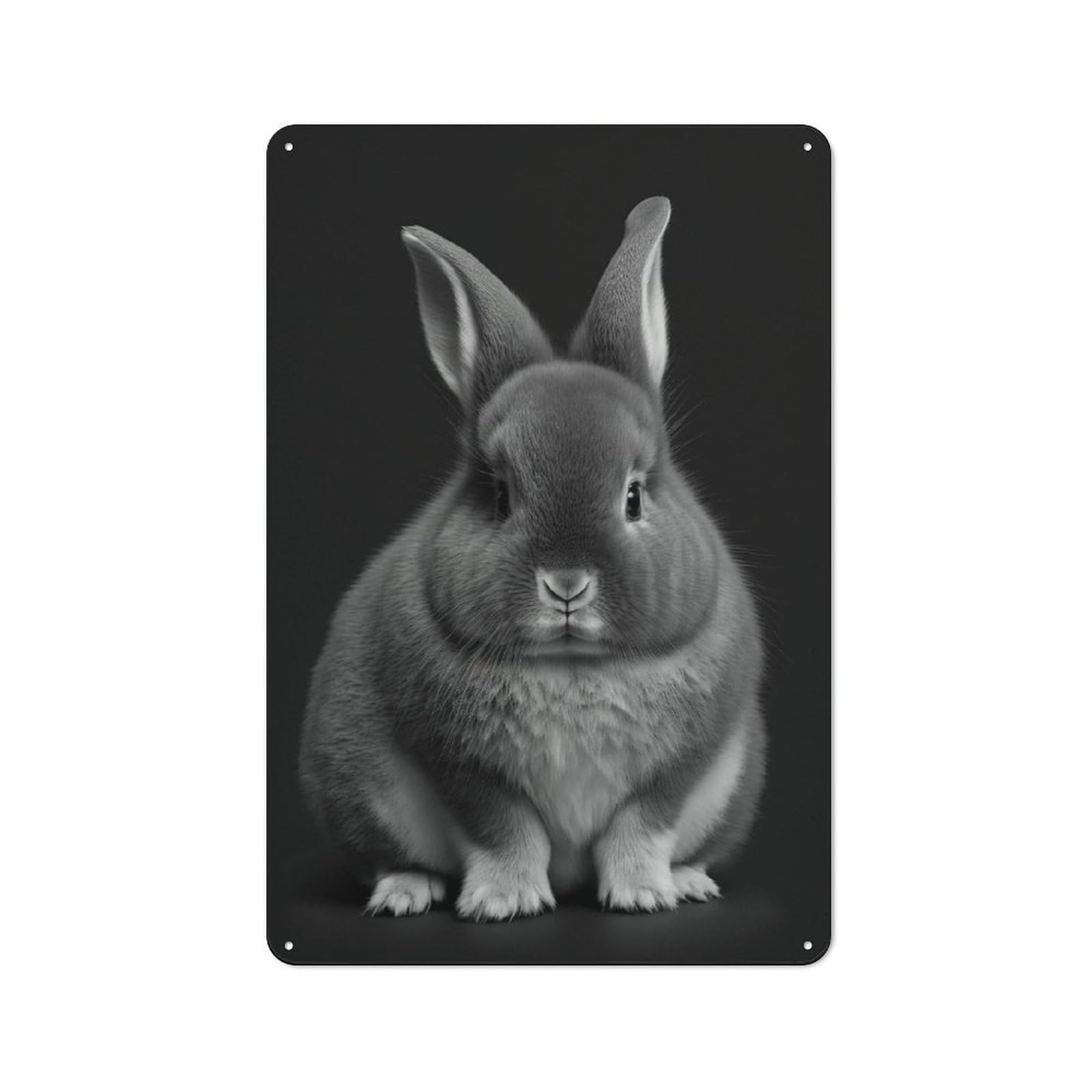 Junmoney Style-8 Metal Plaque 30X20cm With Portrait Of A Bunny For Pub Or Café, Vintage Decor, For Metal Sign Collectors, For Vintage Wall Decor Fans
