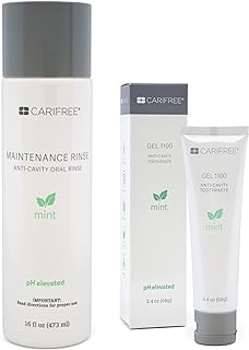CariFree Maintenance & Prevention Kit, Mint | Anti-Cavity Fluoride Toothpaste & Mouthwash | Freshens Breath and Moistens Mouth | Dentist Recommended for Oral Care (Mint, 1-Month Kit)