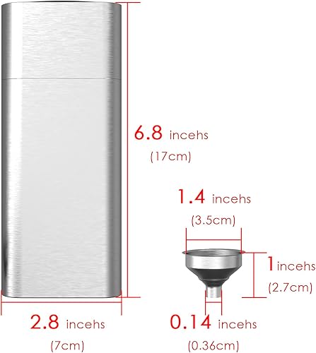 Miniatura 4 de Linkidea Frasco de cadera de acero inoxidable con embudo, contenedor de alcohol para ocultar, accesorios portátiles de almacenamiento de cigarros