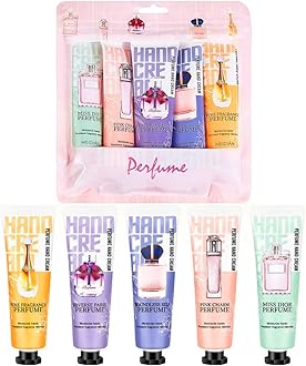 5Pack Hand Cream Set - Hand Lotion for Nourish Dry Cracked Chapped Hands/Plant Fragrance Mini Hand Cream Set, Deeply Moisturising & Nourishing Lotion Gift Set (Perfume)