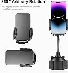 Upgraded Cup Holder Phone Mount for Car, Universal Adjustable Gooseneck [2026] Cell Phone Holder Stable & Anti-Shake Expandable Base for Car Truck SUV, Compatible with All Smartphones