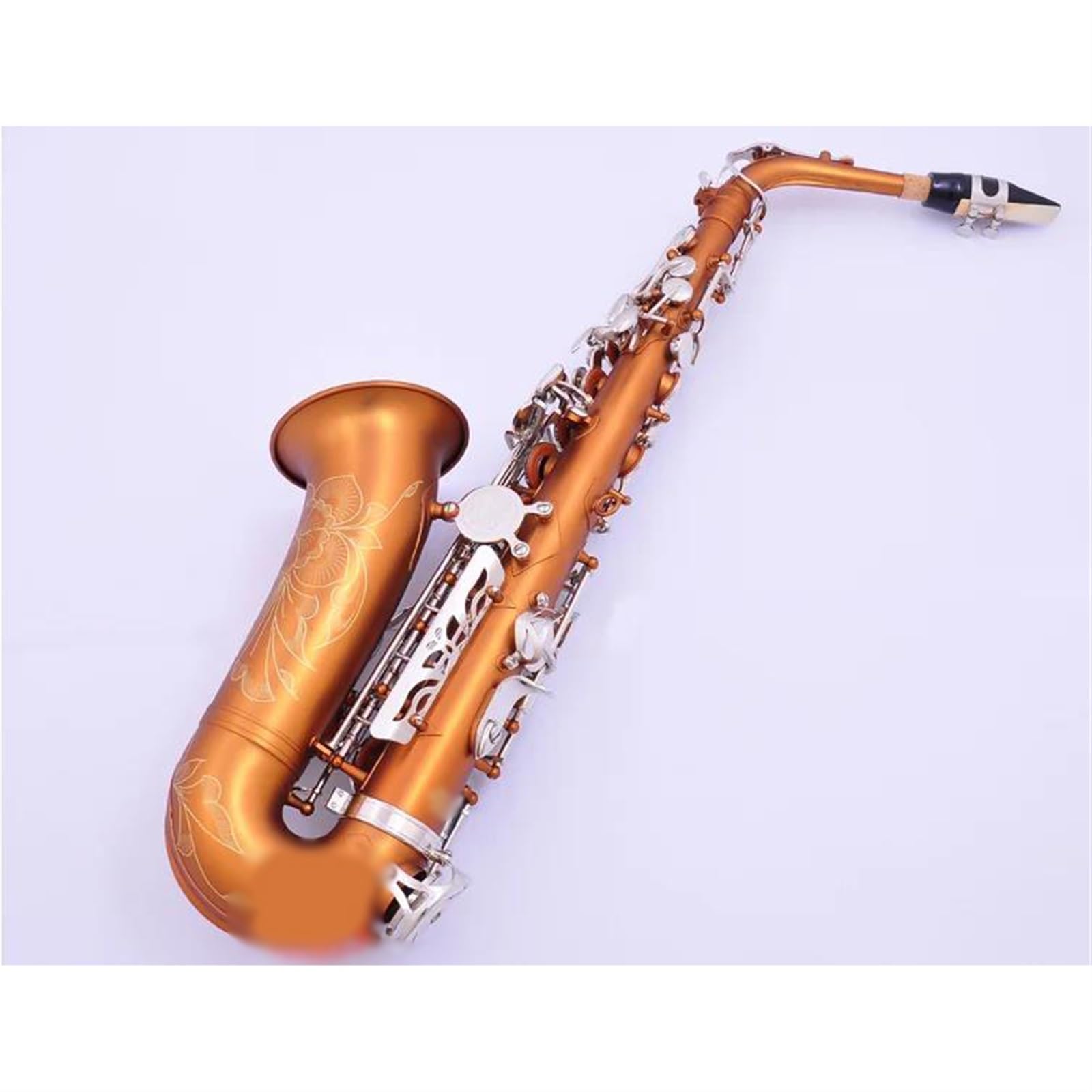 Saksofon Altowy Eb Instrument Muzyczny Dęty Blaszany Kawowy Saksofon E-płaski Z Akcesoriami Do Futerału Matowa Powierzchnia profesjonalny Saksofon (Color : Coffee silver)