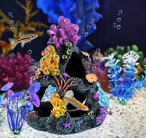 Binswloo Fish Tank Decorations, Coral Reef Aquarium Decor Ornaments, 2 Aquarium Plants for Fish Tank Decoration Accessories - Image 6