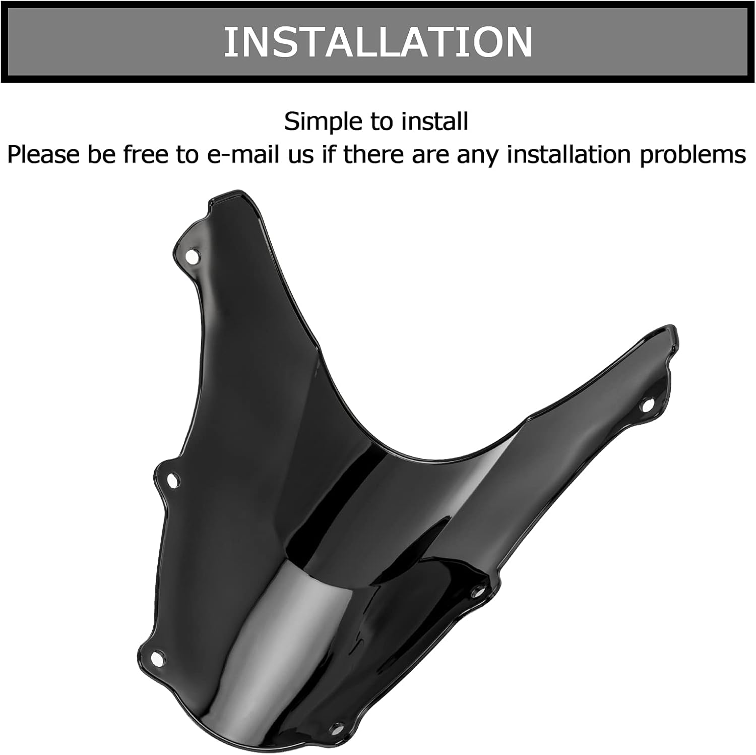 Windshield Windscreen for Suzuki SV650 SV650S SV1000 SV1000S 2003-2012 (Black)