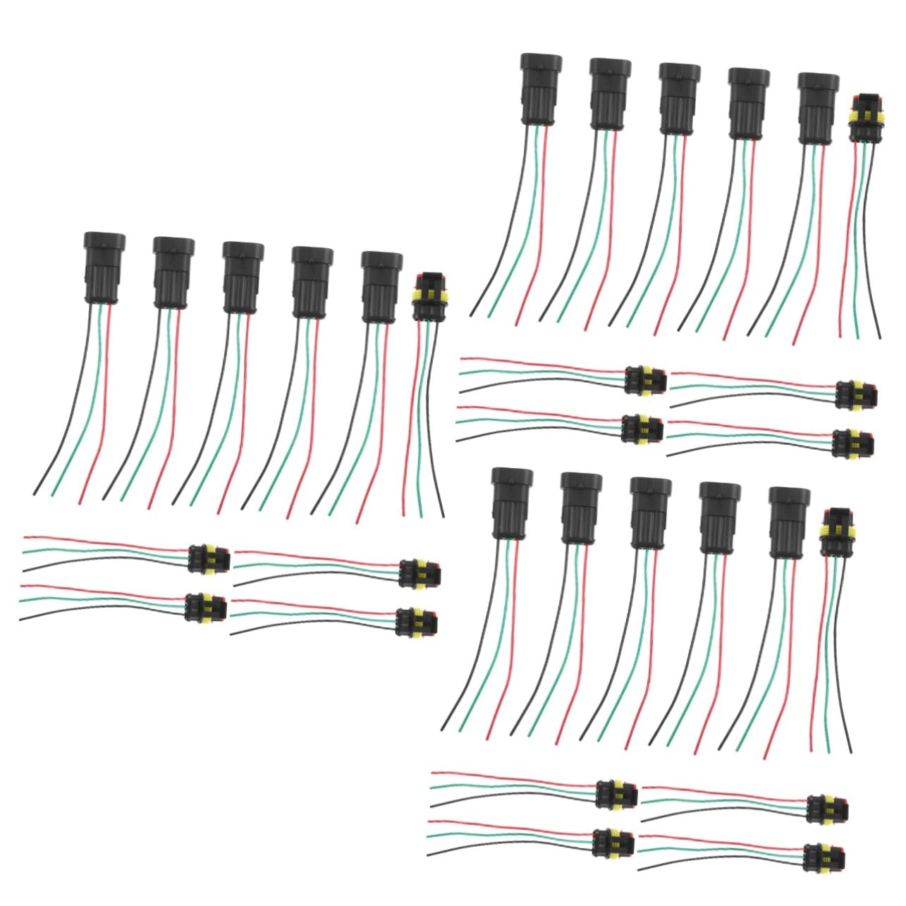 Zerodeko 3 Series Conector De Coche Terminal Auto Sello Exterior Agua Conector De Alambre Impermeable Conector De Cable En Línea Conectores Rápidos De Alambre El Plastico 5 Pares*3