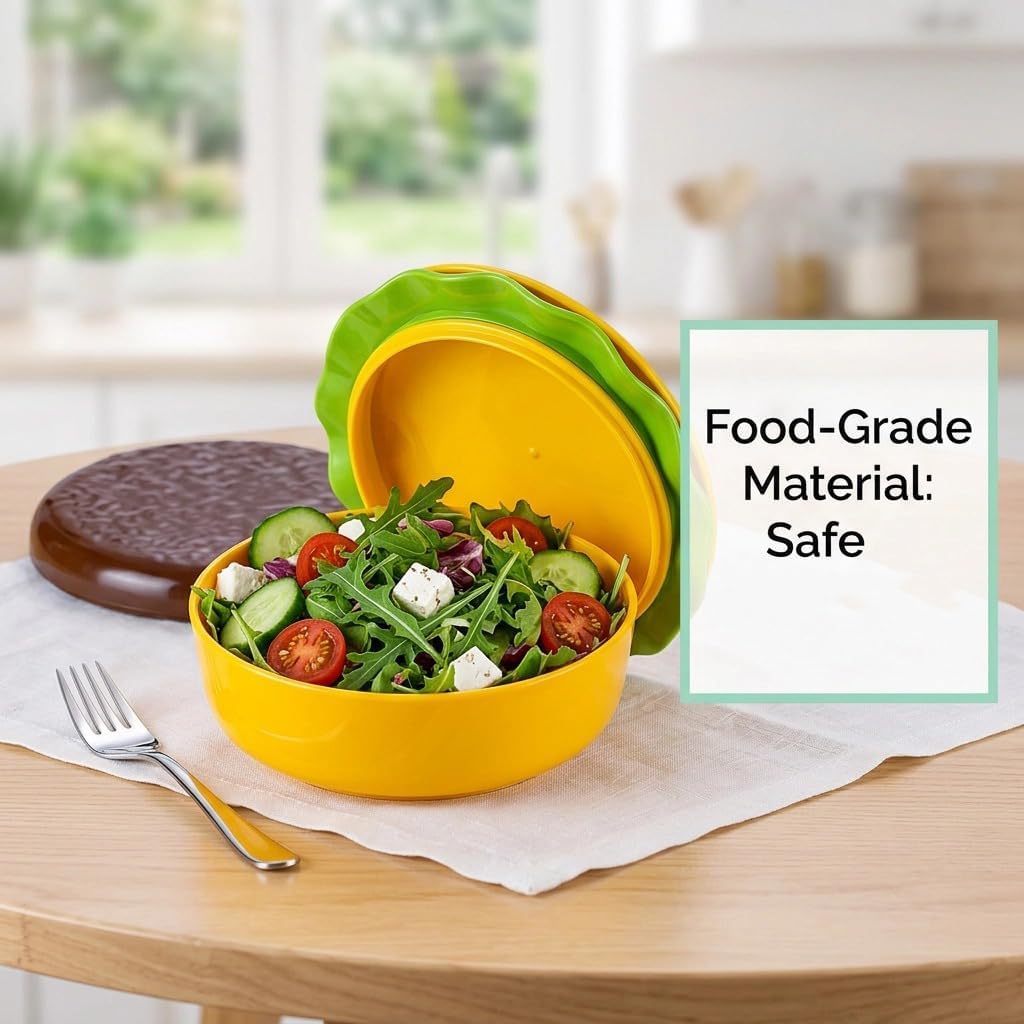 2026 Upgraded Ceramic Hamburger Plate Set,Platos En Forma De Hamburguesa,Burger Plate Set,5-Piece Novelty Stackable Burger Dinnerware Set,Gift For Family And Friends (1 set)