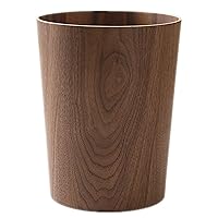 Vista 10 de Basurero de madera de 2.3 galones para el hogar u oficina, papelera redonda de madera natural de estilo japonés, ligero, resistente para debajo