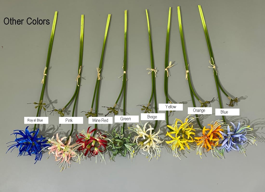 4 Stems 26.38'' Artificial Spider Lily Flowers Lycoris Radiata for Home Garden Decoration Red - Image 9