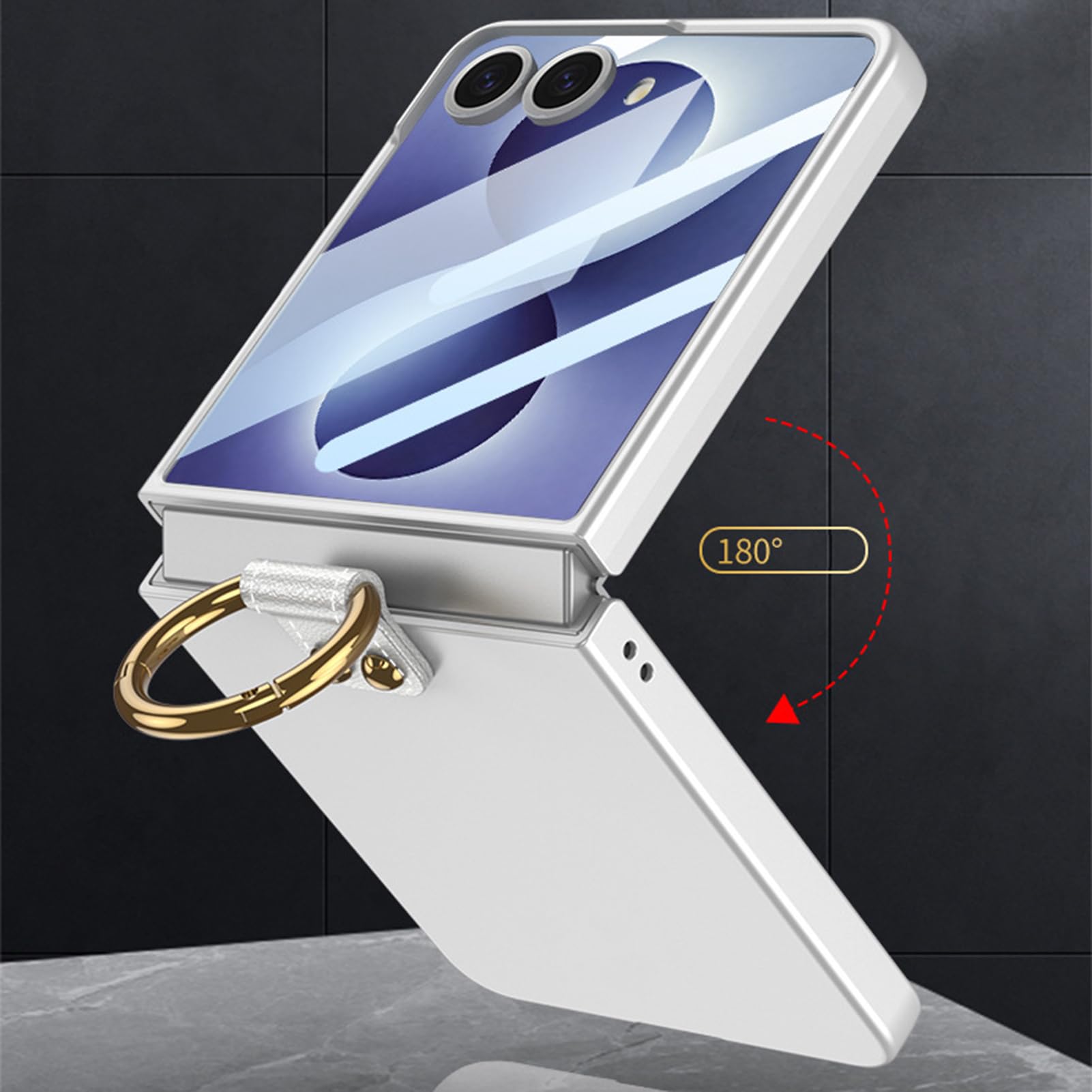 Cienkie etui do Samsung Galaxy Z Flip 8, ochrona wyświetlacza, minimalistyczna zawieszka matowana osłona z poliwęglanu, czarne, Flip 8