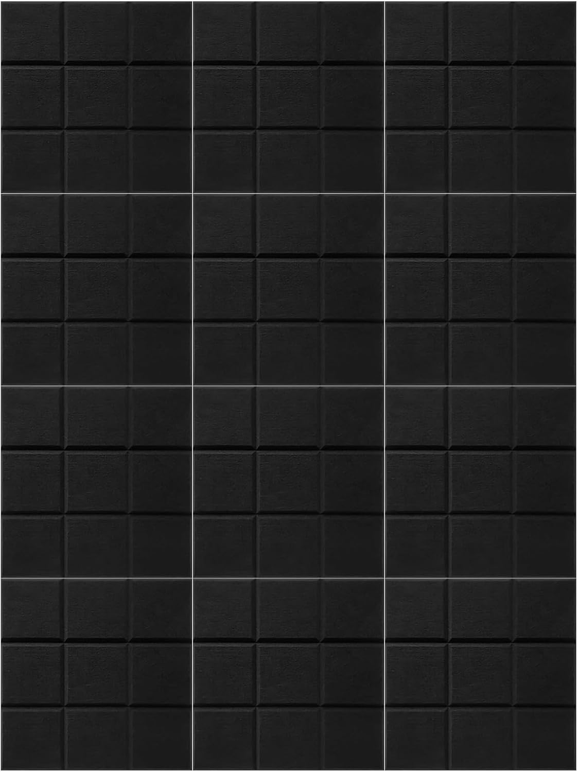 Black 12 Pcs Nine-Grid 12X12 In/30X30 Cm Felt Wall Panels, Cork Board Set with Back Full Adhesive, Easy Repositionable Install, Reducing Noise, Push Pin Friendly