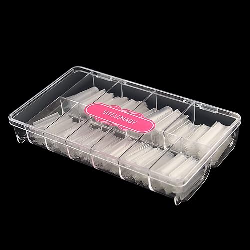 Miniatura 7 de Puntas de uñas cuadradas XXL sin curva C, uñas acrílicas transparentes, puntas de uñas cuadradas SITELENABY 500 piezas de uñas postizas de media
