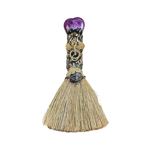 Crystal Witch Wiccan Altar Broom,Witchcraft Witches Pagan Altar Decor, Handmade