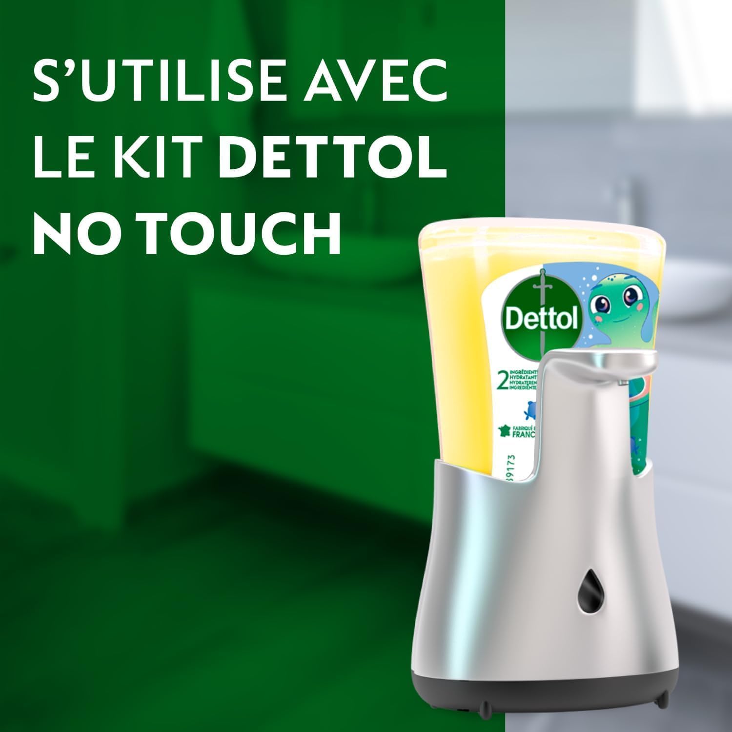 Recharge No-Touch Savon Liquide Mains - Action Nettoyante Eau de Rose & Beurre de Karité et Citron - 10 Recharges 250ml