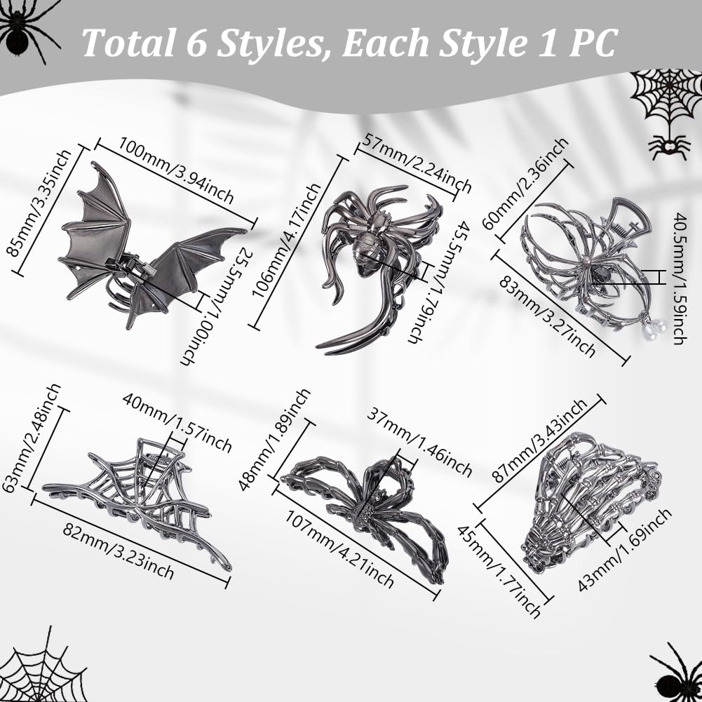 AHANDMAKER 6pcs 6 Styles Hair Claw Clips - Image 2