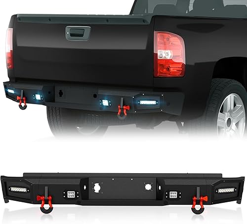 Vista 95 de Parachoques trasero todoterreno compatible con camioneta Toyota Tundra 2007 2008 2009 2010 2011 2012 2013 parachoques de ancho completo con placa