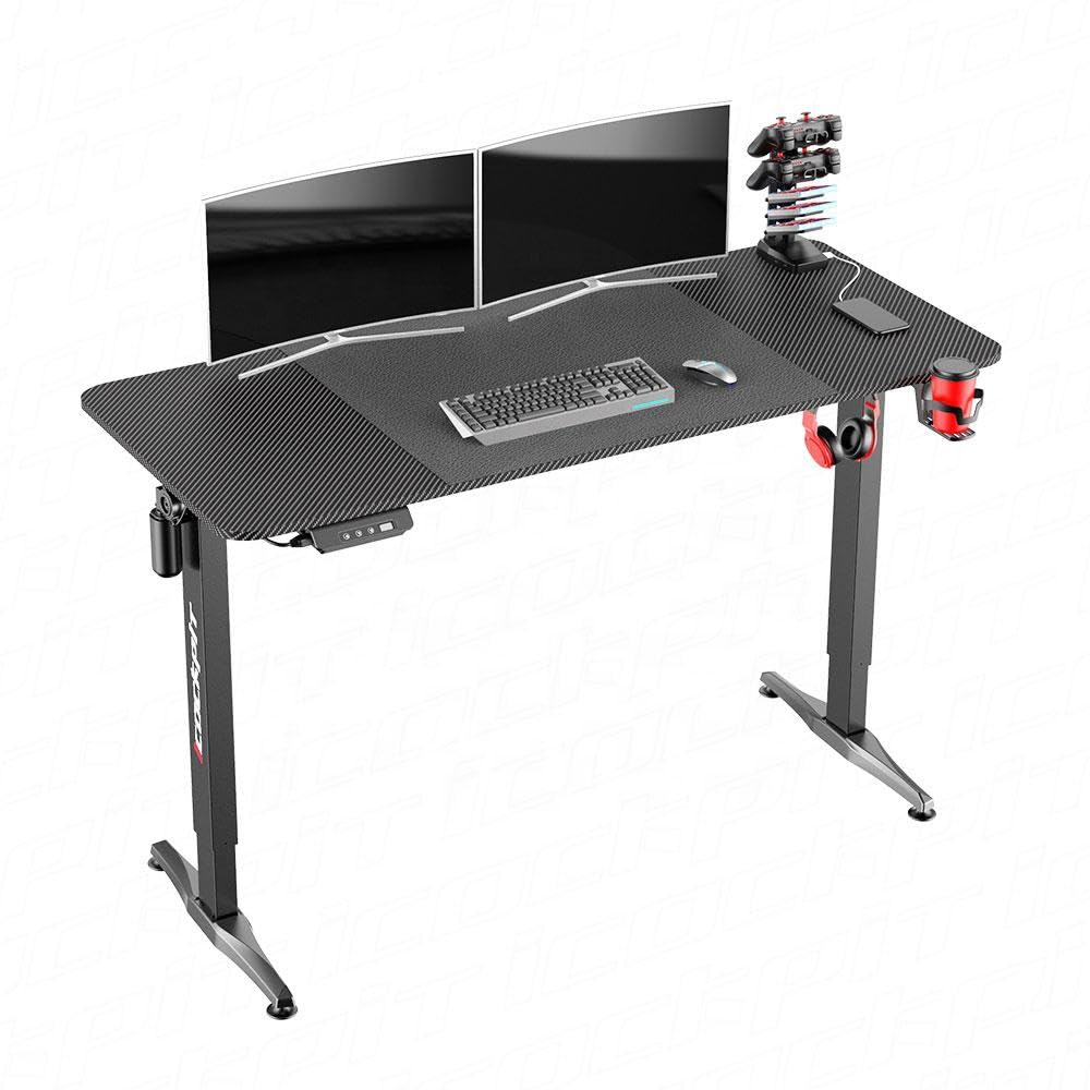 140cm Gaming Standing Desk Home Office Lift Electric Height Adjustable Sit to Stand Workstation Motorized Stand Desk