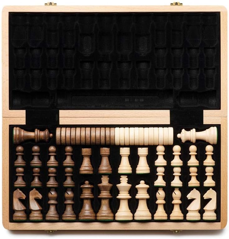 MYBA Chess Set chess board Wooden 3 In 1 Chess Backgammon Checkers Indoor or Outdoor Travel Games Chess Set Board Draughts Entertainment