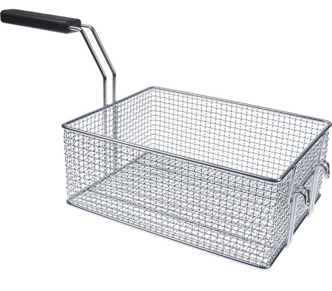 CubetasGastronorm ® Cesta Freidora Industrial Acero Cromado 200x270x110mm Compatible con Lotus Repuesto para Freidora Profesional Gas Eléctrica Hostelería