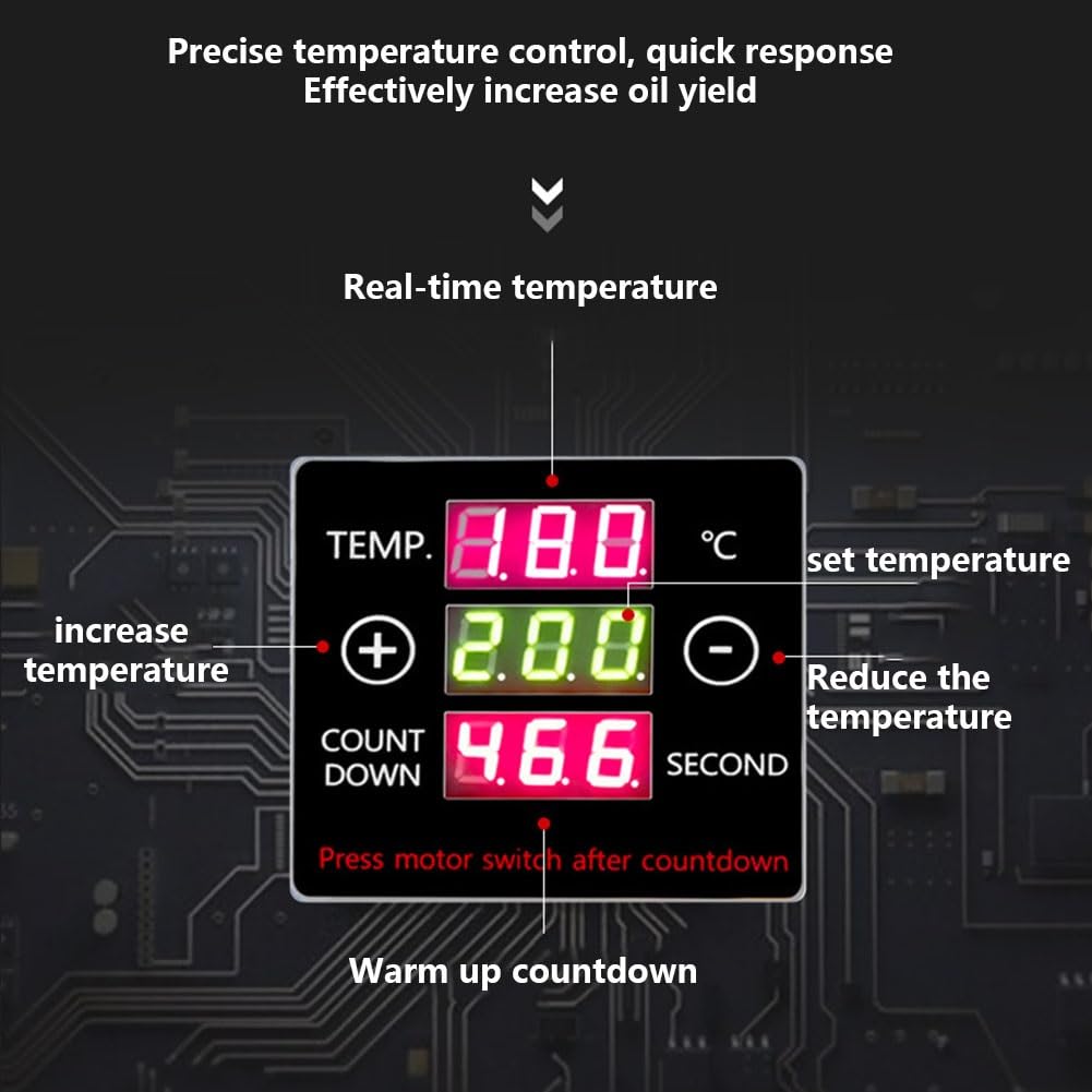 Prasa olejowa Maszyna do wypychania oleju zimnego/gorącego oleju ze stali nierdzewnej Elektryczny ekstraktor oleju z wyświetlaczem LCD Kontrola temperatury dla rzepaku orzechowego 3-5 kg/h